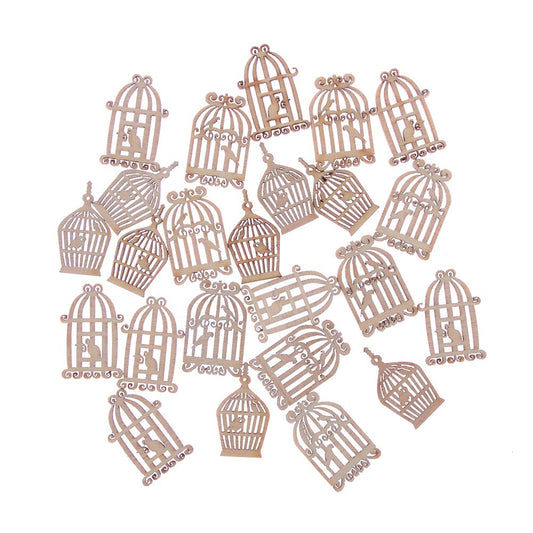 24Pcs/lot Natural Birdcage Wooden Scrapbooking