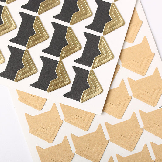 24pcs DIY Vintage Corner Craft Paper Stickers for