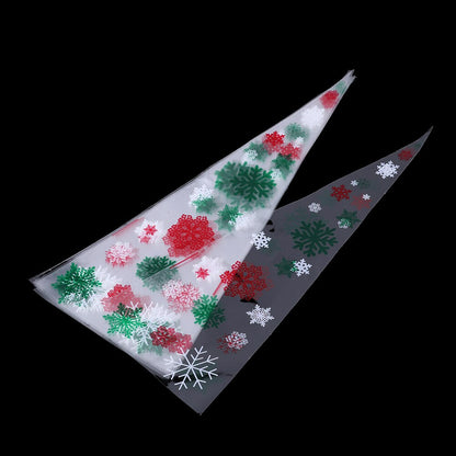 25/50PCS Transparent Cellophane Xmas Pattern