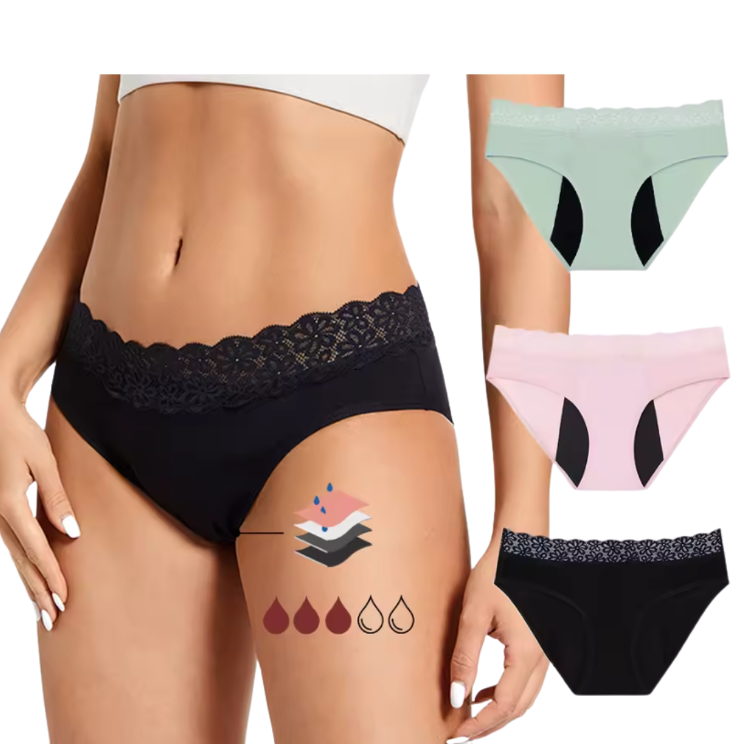 LunaLuxe Lace Period Briefs
