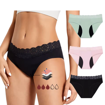 LunaLuxe Lace Period Briefs