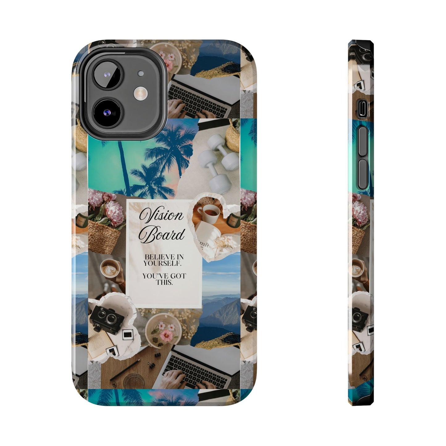 Inspiring Vision Board Phone Case, Motivational Tough Case, Adventurous Gift for Her, Self-Care, Dream Big, Unique Phone Accessory