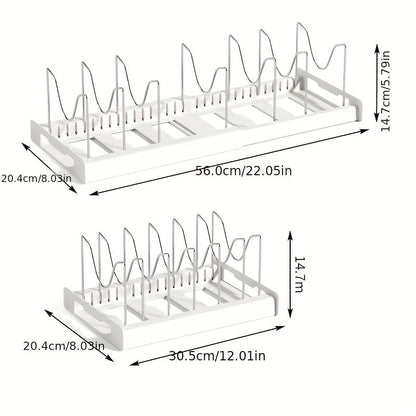 Retractable Pot Rack - Adjustable Kitchen Storage Rack for Pots, Pans,