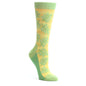 Yellow Green Palm Branches Women's Dress Socks