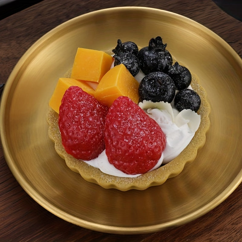 Elegant Stainless Steel Dessert  Snack Plate  Retro Style | Kitchen [Metal] | Kitchen + Metal