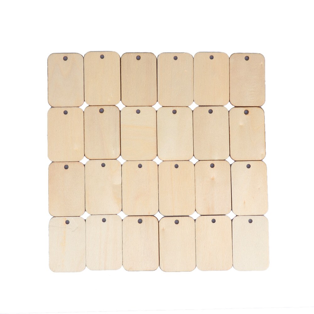 25PCS/50PCS/Pack Unfinished Blank Rectangle Wooden