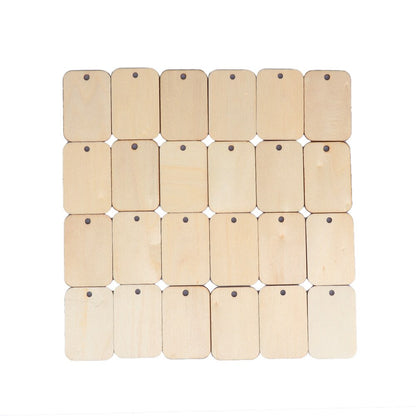 25PCS/50PCS/Pack Unfinished Blank Rectangle Wooden