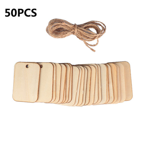 25PCS/50PCS/Pack Unfinished Blank Rectangle Wooden