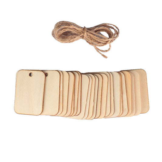 25PCS/50PCS/Pack Unfinished Blank Rectangle Wooden