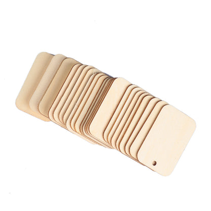 25PCS/50PCS/Pack Unfinished Blank Rectangle Wooden