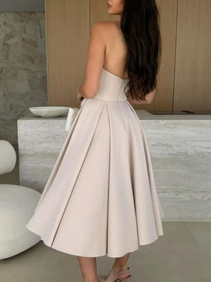 Solid Color Tube Dress Midi for Chic and Stylish Looks
