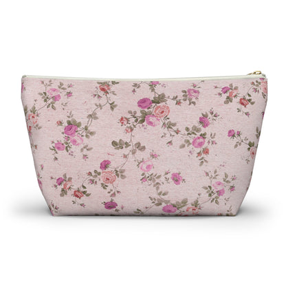Customizable: Floral Accessory Pouch, Makeup Bag, Travel Organizer, Gift for Her, Pink Floral Bag, Cosmetic Case, Everyday Essentials