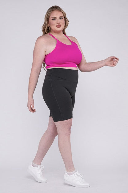 ZENANA Plus Athletic High Rise Biker Shorts