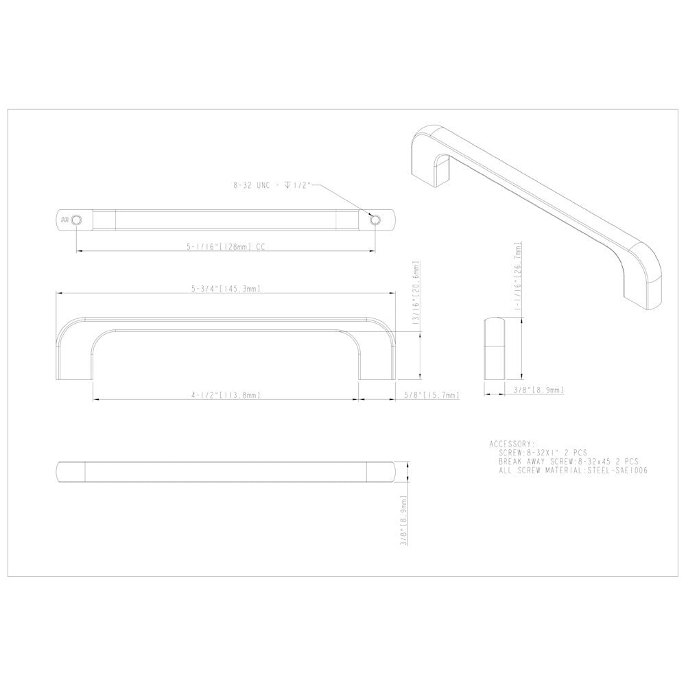3" Center-to-Center Satin Nickel Alvar Cabinet Pull