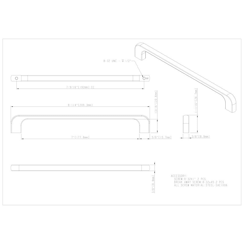 3" Center-to-Center Satin Nickel Alvar Cabinet Pull