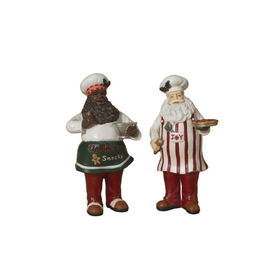 8.3"H Resin Holiday Santa Chef Figurine