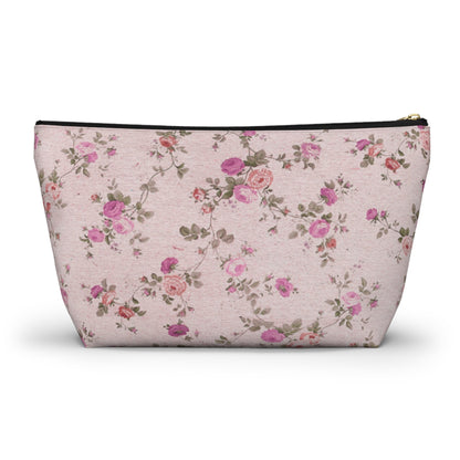 Customizable: Floral Accessory Pouch, Makeup Bag, Travel Organizer, Gift for Her, Pink Floral Bag, Cosmetic Case, Everyday Essentials