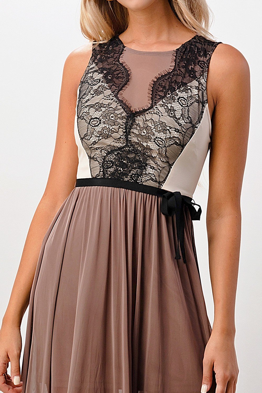 Contrast Lace Overlap Maxi Dress | Apparel | Kitchen + Metal