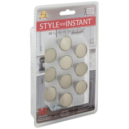1" Diameter Satin Nickel Conical Sedona Retail Packaged Cabinet Knob