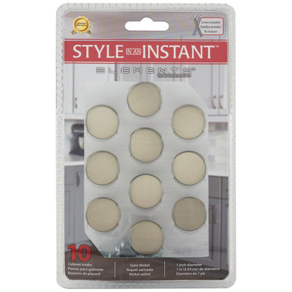 1" Diameter Satin Nickel Conical Sedona Retail Packaged Cabinet Knob