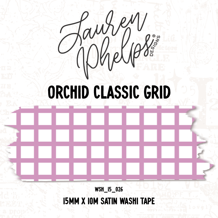 Orchid Classic Grid 15mm washi