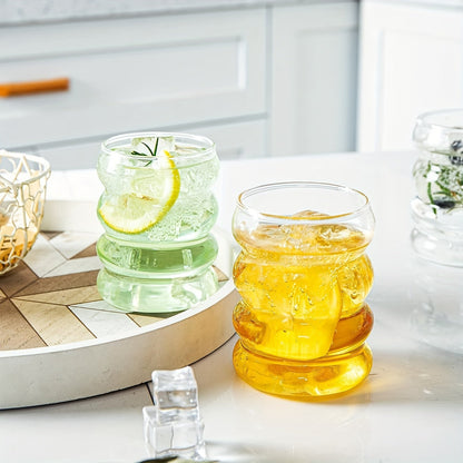 Set of 2 Cute 12oz Glass Cups with Accessories
