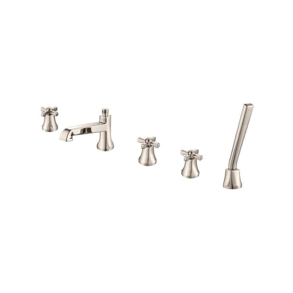 Flusso 270.2420 Five Hole Deck Mounted Roman Tub Faucet With Hand Shower