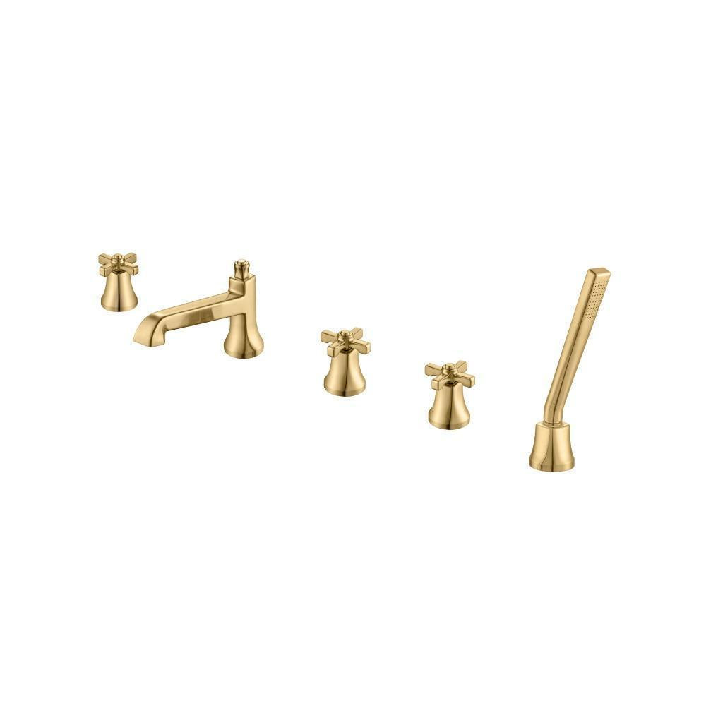 Flusso 270.2420 Five Hole Deck Mounted Roman Tub Faucet With Hand Shower