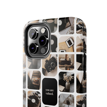 Retro Collage Phone Case - You Are Valued, Durable Protection for Your Device, Thoughtful Gift for Friends & Family, Perfect for Any [...]