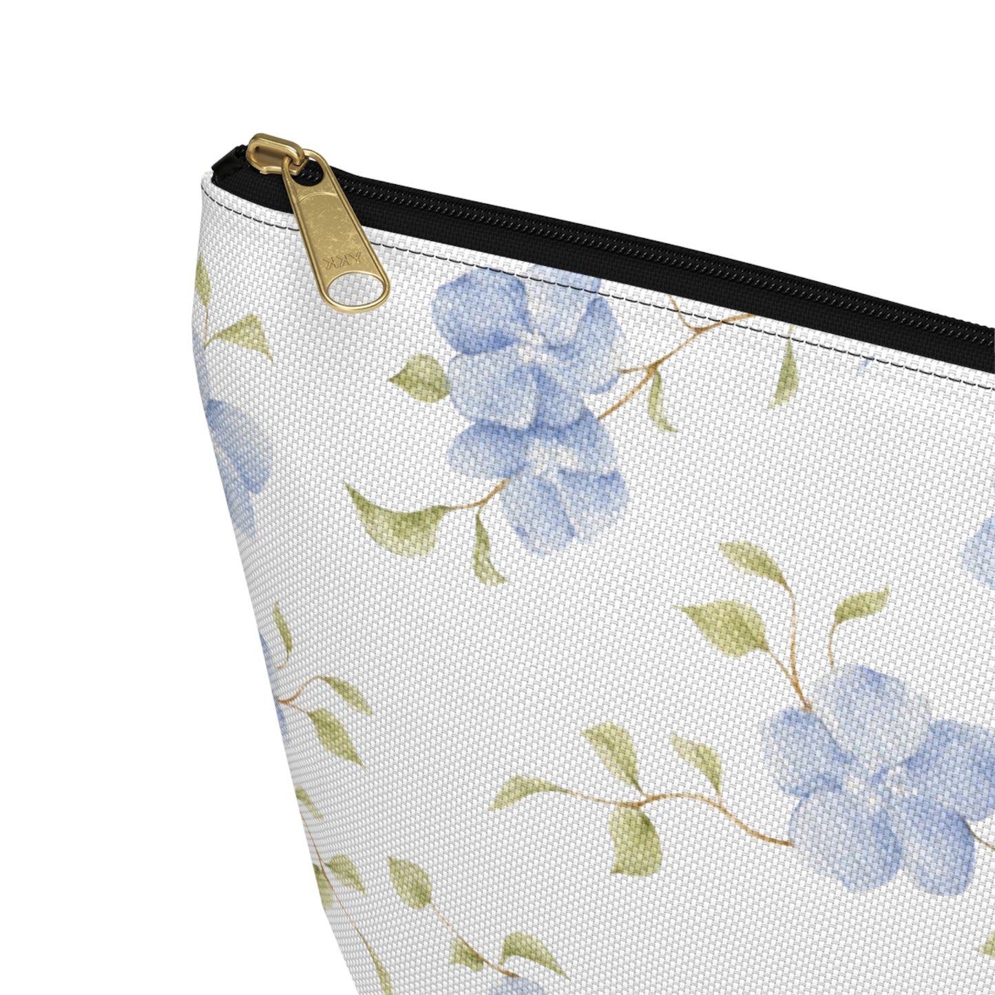 Customizable: Floral Accessory Pouch, Cosmetic Bag, Makeup Organizer, Gift for Her, Travel Essentials, Blue Floral Design