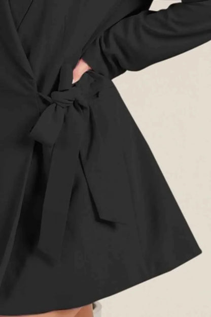 BiBi Wrap Tie Long Blazer Jacket - Stylish Versatile Long Blazer Wrap Jacket