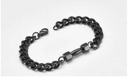 Mens Titanium Steel Dumbbell Bracelet Vintage