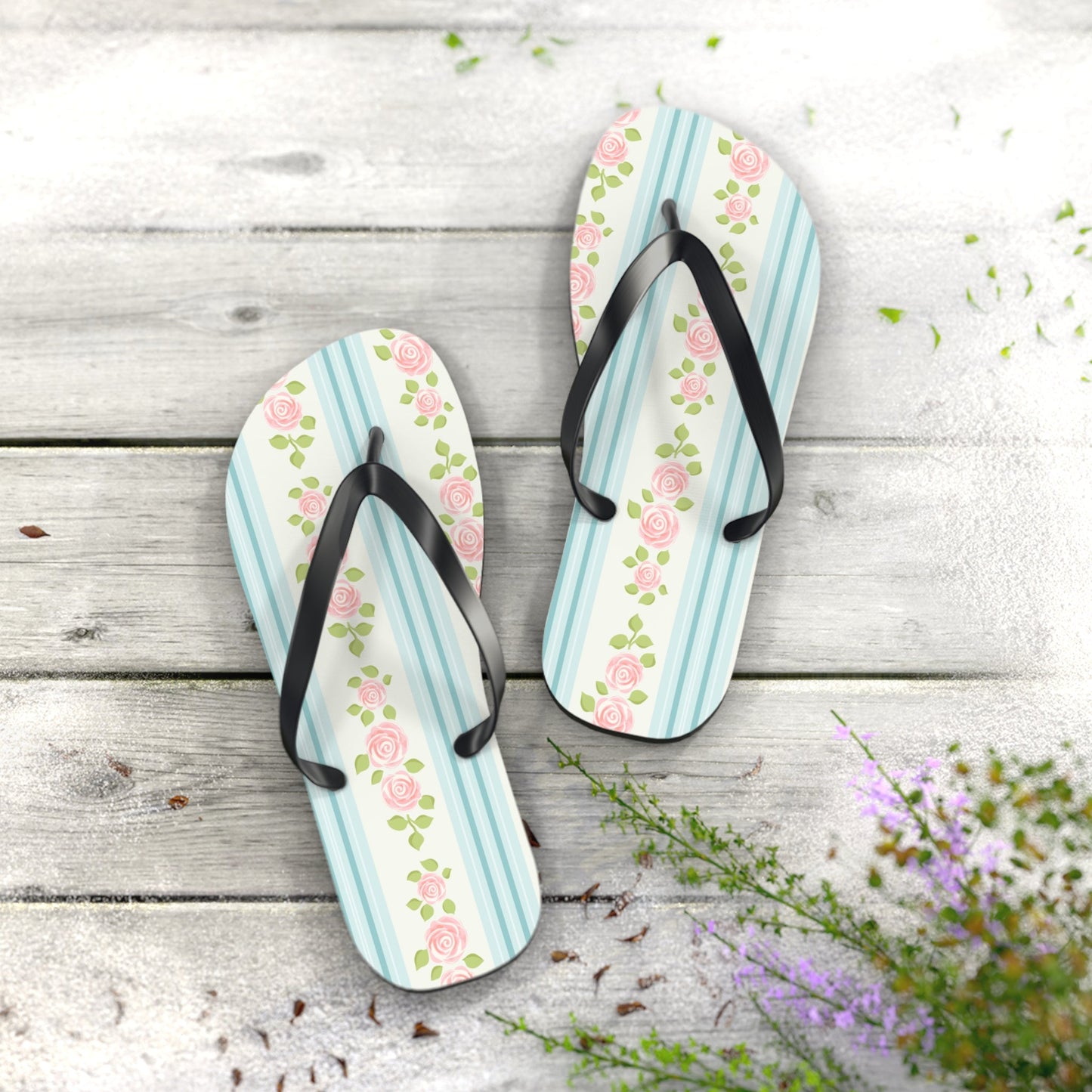 Customizable: Floral Flip Flops | Stylish Summer Sandals | Beach Footwear | Vacation Essentials | Poolside Comfort | Garden Party Sandals