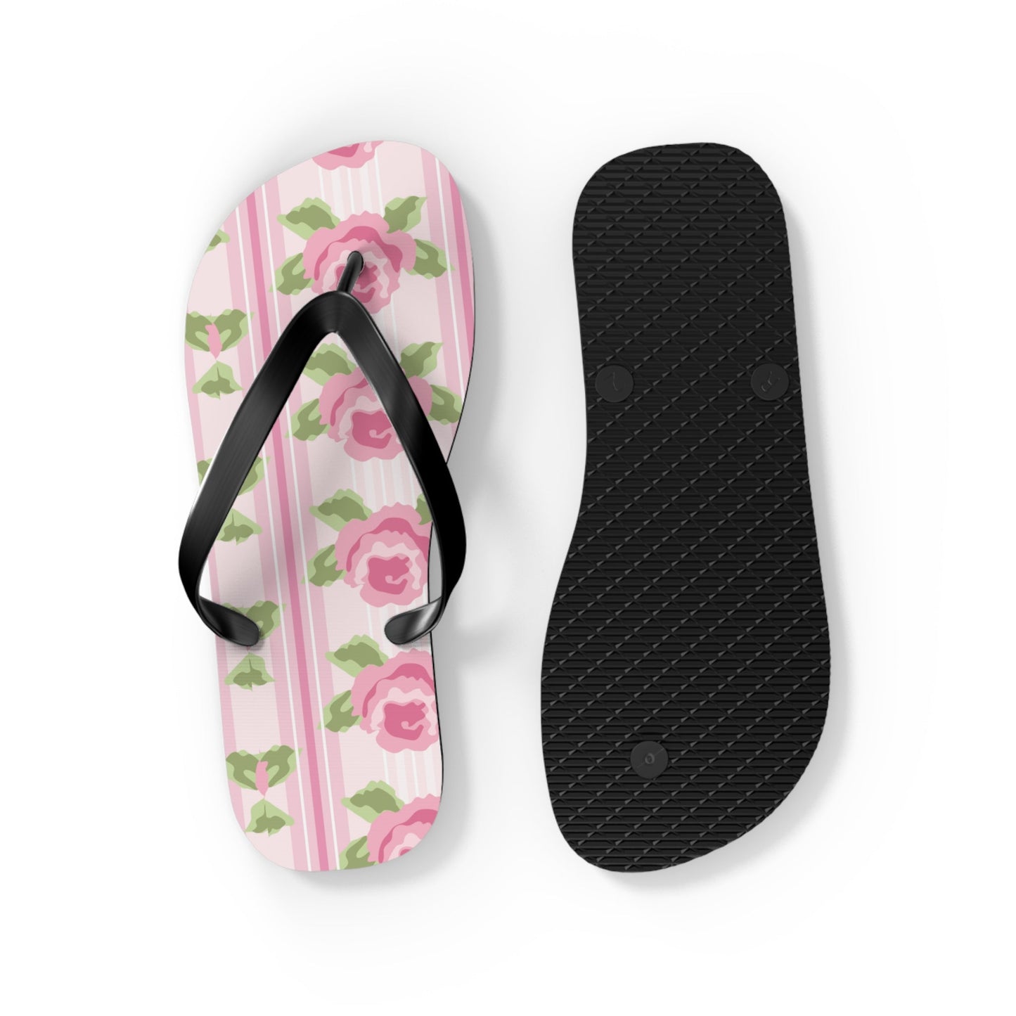 Customizable: Floral Flip Flops, Cute Summer Sandals, Beach Footwear, Vacation Essentials, Flower Printed Rubber Flip Flops
