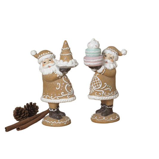 8" Resin Holiday Gingerbread Santa