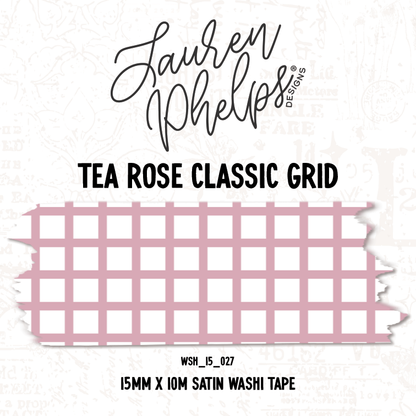 Tea Rose Classic Grid 15mm washi