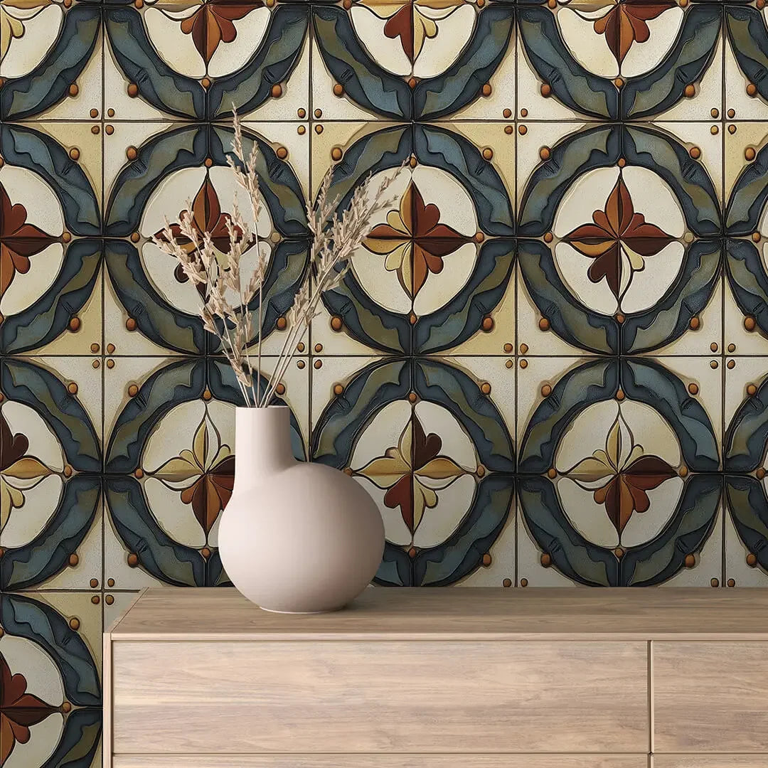 Siena Glazed Floral Medallion