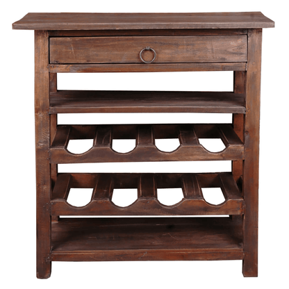 Sunset Trading Rustic Cottage Wine Server With Drawer In Raftwood