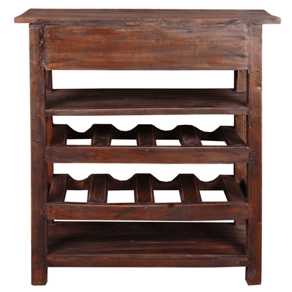Sunset Trading Rustic Cottage Wine Server With Drawer In Raftwood