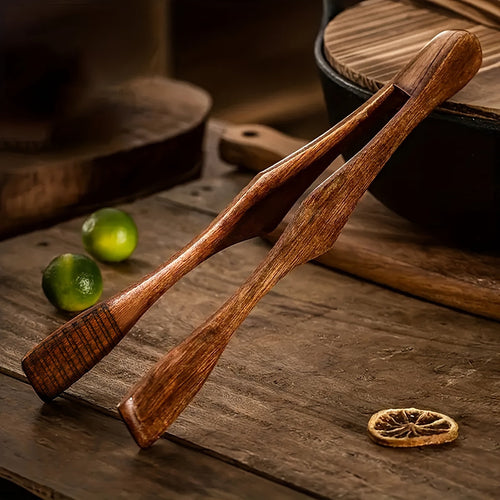 HeatResistant Wooden Food Tong Versatile Kitchen Essential
