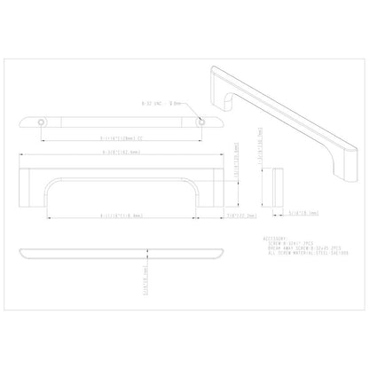 96 mm Center-to-Center Satin Nickel Asymmetrical Leyton Cabinet Pull