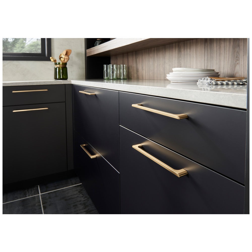 96 mm Center-to-Center Satin Nickel Asymmetrical Leyton Cabinet Pull