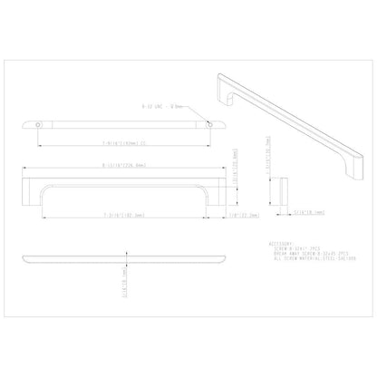 96 mm Center-to-Center Satin Nickel Asymmetrical Leyton Cabinet Pull