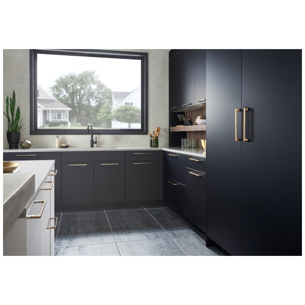 96 mm Center-to-Center Satin Nickel Asymmetrical Leyton Cabinet Pull