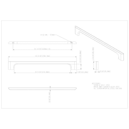 96 mm Center-to-Center Satin Nickel Asymmetrical Leyton Cabinet Pull