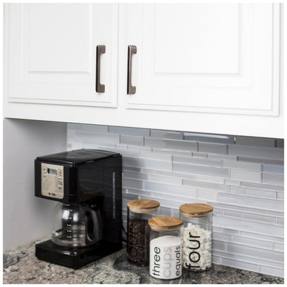 96 mm Center-to-Center Satin Nickel Asymmetrical Leyton Cabinet Pull