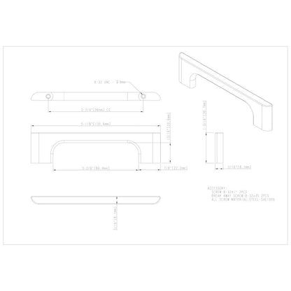 96 mm Center-to-Center Satin Nickel Asymmetrical Leyton Cabinet Pull