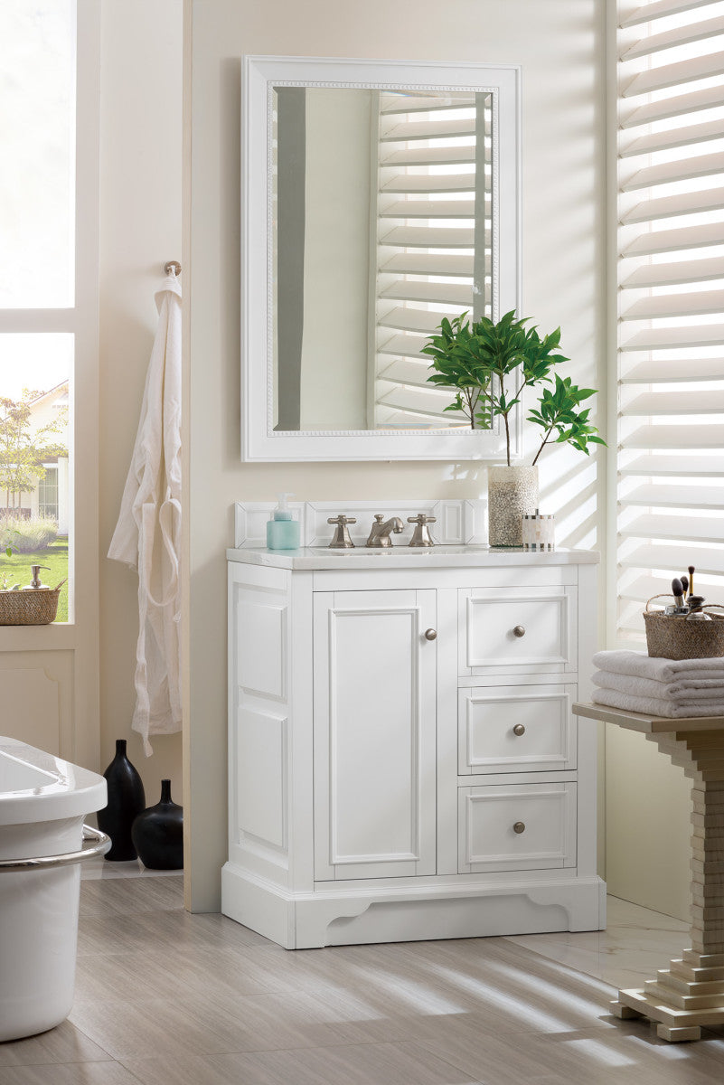 De Soto 30" Single Vanity Cabinet, Bright White