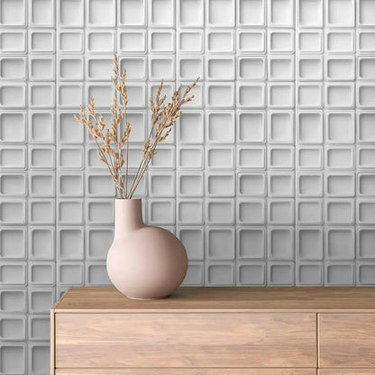 Architectural Recessed Grid Wallpaper
