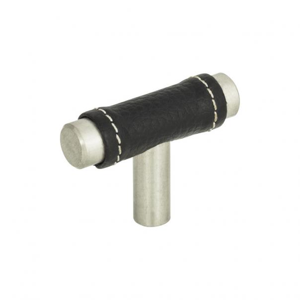 Zanzibar Black Leather Knob